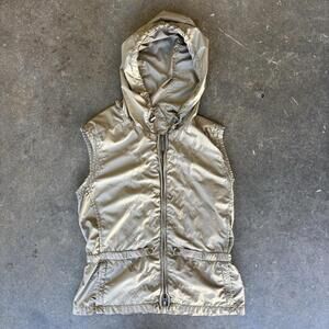 ADD Down Milano Metallic Gold Hooded Vest Women's 4 Lightweight Italy Streetwear